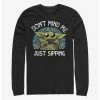Discount ✨ Star Wars The Mandalorian Just Sipping The Child Long-Sleeve T-Shirt 😉 -Star Wars Clothing Sales 15476968 hi