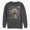 Flash Sale ⌛ Star Wars The Mandalorian The Child Sipping Night Sky Crew Sweatshirt ⌛ -Star Wars Clothing Sales 15550016 hi