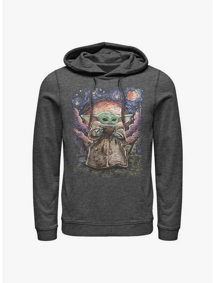 Discount 🔔 Star Wars The Mandalorian The Child Sipping Night Sky Hoodie 🔔 3 Discount 🔔 Star Wars The Mandalorian The Child Sipping Night Sky Hoodie 🔔