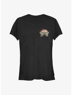 Best deal ✔️ Star Wars The Mandalorian The Child Sipping Stars Badge 👧 Girls T-Shirt ⌛