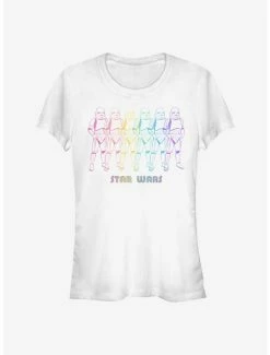 Promo 😍 Star Wars Rainbow Line Stormtrooper 👧 Girls T-Shirt ⌛ -Star Wars Clothing Sales 15609586 hi