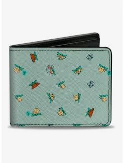 Promo 🤩 Star Wars The Mandalorian Helmet and Child Sketch Bifold Wallet 👍