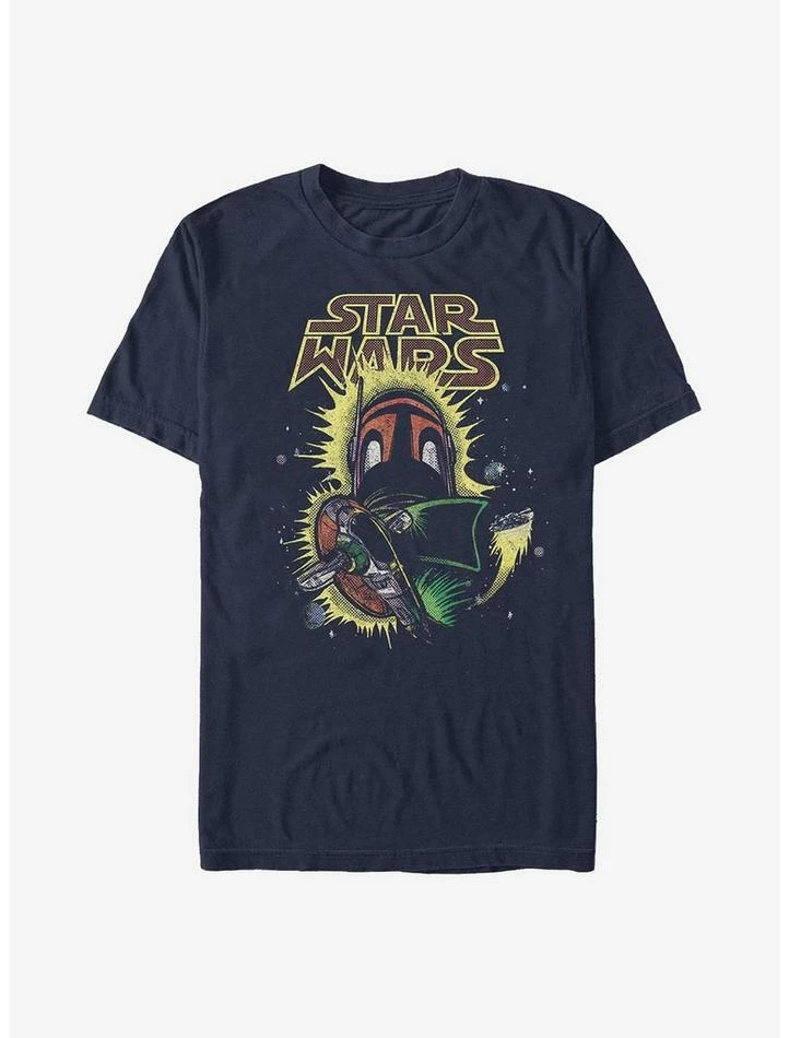 Promo 😍 Star Wars Boba Fett Blast Off T-Shirt 👏 3 Promo 😍 Star Wars Boba Fett Blast Off T-Shirt 👏