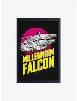 Best deal 🛒 Star Wars Millenium Falcon Retro Framed Wood Wall Art 🛒