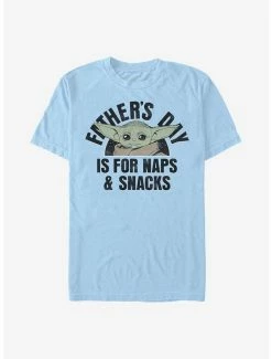 Best Sale 😉 Star Wars The Mandalorian The Child Father's Day Naps And Snacks T-Shirt ⌛