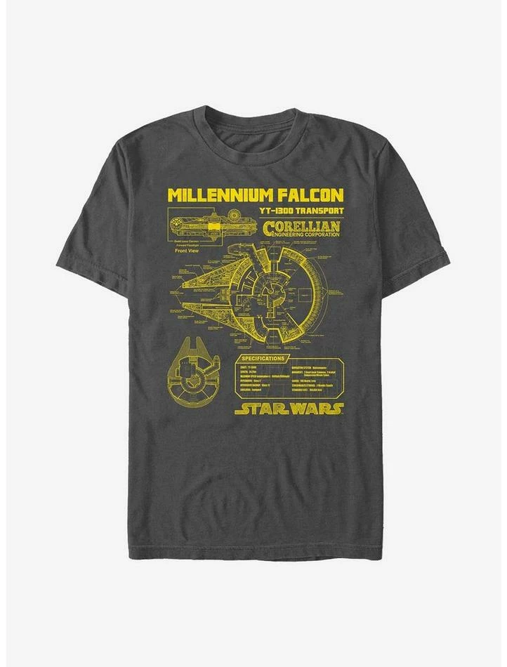 Best deal ๐ Star Wars Falcon Schematic T-Shirt ๐งจ 3 Best deal ๐ Star Wars Falcon Schematic T-Shirt ๐งจ