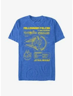 Best Sale ⭐ Star Wars Falcon Schematic T-Shirt 🤩 -Star Wars Clothing Sales 16322201 hi