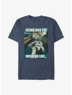 Promo 🤩 Star Wars Flying Into The Weekend T-Shirt ⌛ -Star Wars Clothing Sales 16323274 hi