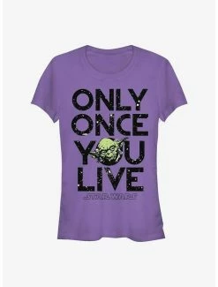 Promo ✔️ Star Wars Only Once You Live Yoda 👧 Girls T-Shirt 👏 -Star Wars Clothing Sales 16879926 hi