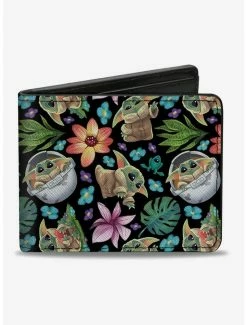 Outlet 😀 Star Wars The Child Floral Bifold Wallet ✔️