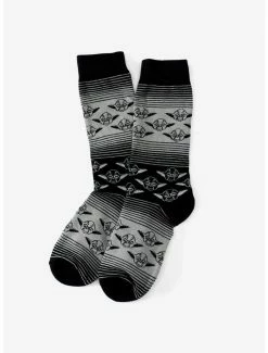 Cheap 👏 Star Wars Yoda Grey Black Ombre Stripe 🧦 Socks ⌛