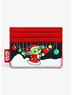 New ๐ Loungefly Star Wars The Mandalorian Holiday Grogu Cardholder โญ