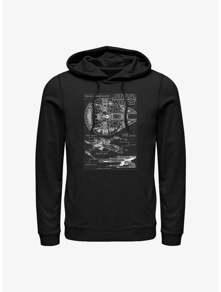 Best Pirce 🎁 Star Wars Schematics Hoodie ⭐ 3 Best Pirce 🎁 Star Wars Schematics Hoodie ⭐