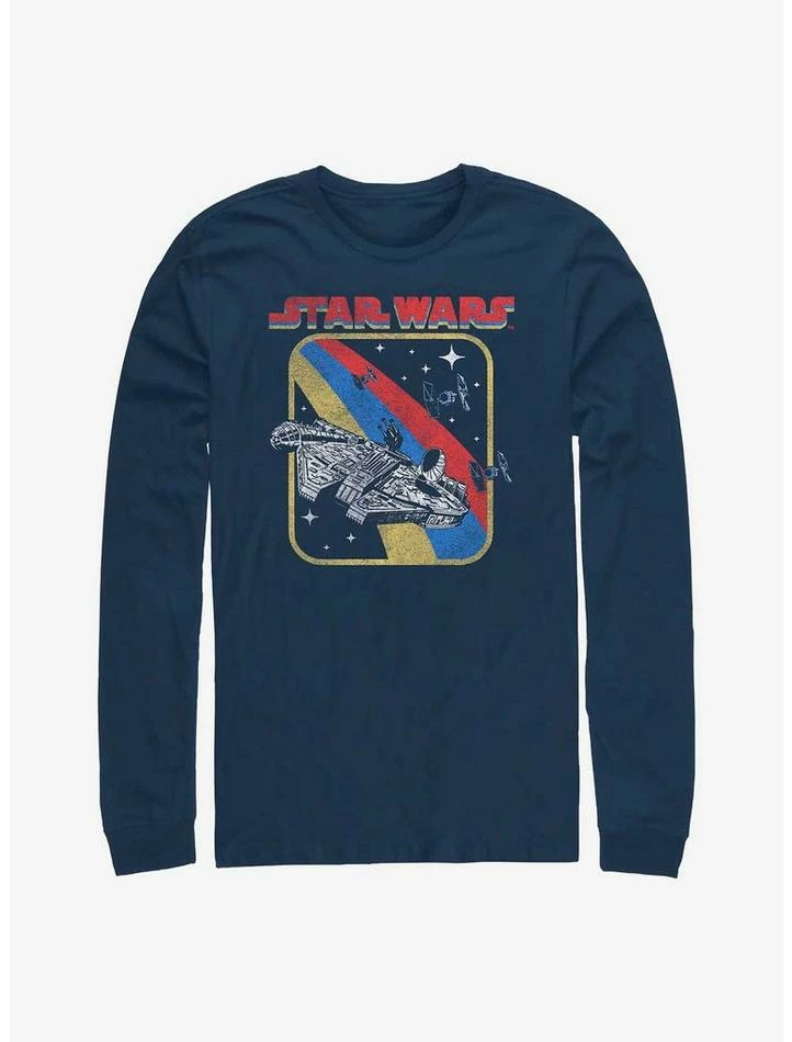 Best Sale 💯 Star Wars Retro Falcon Long Sleeve T-Shirt 🎉 3 Best Sale 💯 Star Wars Retro Falcon Long Sleeve T-Shirt 🎉