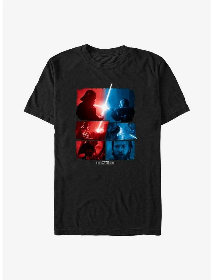 Outlet 😀 Star Wars Obi-Wan Kenobi & Vader Battle Sequence T-Shirt 🔔 3 Outlet 😀 Star Wars Obi-Wan Kenobi & Vader Battle Sequence T-Shirt 🔔
