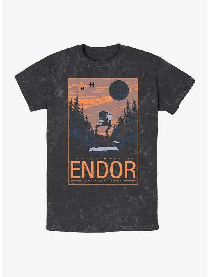 Budget 🤩 Star Wars Endor Park Service Mineral Wash T-Shirt 🎉 3 Budget 🤩 Star Wars Endor Park Service Mineral Wash T-Shirt 🎉
