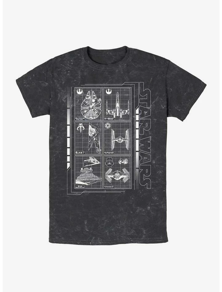 Hot Sale 👏 Star Wars Battle Ships Mineral Wash T-Shirt 🌟 3 Hot Sale 👏 Star Wars Battle Ships Mineral Wash T-Shirt 🌟