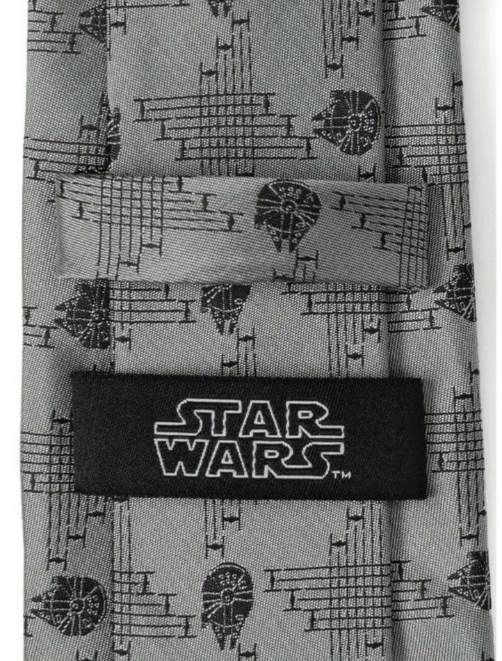 New 🥰 Star Wars Millennium Falcon Gray Men's Tie 🧨 6 New 🥰 Star Wars Millennium Falcon Gray Men's Tie 🧨 - Image 4