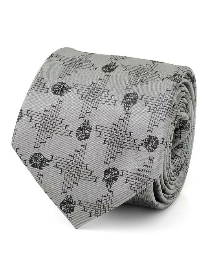 New 🥰 Star Wars Millennium Falcon Gray Men's Tie 🧨 3 New 🥰 Star Wars Millennium Falcon Gray Men's Tie 🧨