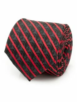 Flash Sale 🎁 Star Wars Darth Vader Stripe Red Black Men's Tie 🥰