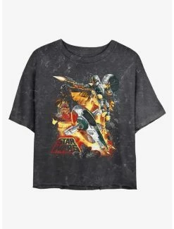 Coupon 🥰 Star Wars Force Hunter Mineral Wash 👧 Girls Crop T-Shirt 🌟