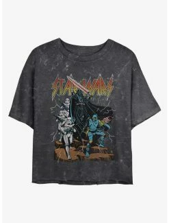 Wholesale 🛒 Star Wars Metal Wars Mineral Wash 👧 Girls Crop T-Shirt ✨