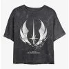 Best deal 😀 Star Wars Shattered Jedi Logo Mineral Wash 👧 Girls Crop T-Shirt ❤️