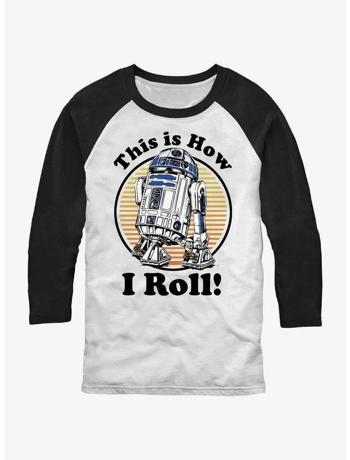 Brand new 😉 Star Wars R2-D2 How I Roll Raglan T-Shirt 🔔 3 Brand new 😉 Star Wars R2-D2 How I Roll Raglan T-Shirt 🔔