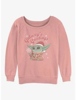 Flash Sale 👏 Star Wars The Mandalorian Child Greetings 👧 Girls Slouchy Sweatshirt 💯