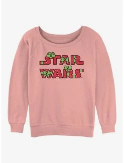 Hot Sale ✨ Star Wars Gift Wrapped Logo 👧 Girls Slouchy Sweatshirt ⌛