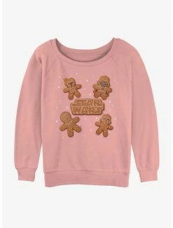 Best Sale 🎉 Star Wars Galactic Gingerbread Cookies Logo 👧 Girls Slouchy Sweatshirt ✔️