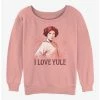 Promo 🔔 Star Wars Princess Leia I Love Yule 👧 Girls Slouchy Sweatshirt ⌛ -Star Wars Clothing Sales 20113347 hi