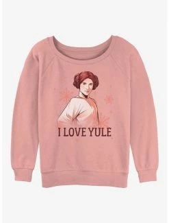 Promo 🔔 Star Wars Princess Leia I Love Yule 👧 Girls Slouchy Sweatshirt ⌛