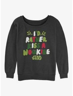 Promo 🥰 Star Wars Wookie Kiss 👧 Girls Slouchy Sweatshirt ⭐