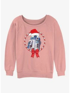 Coupon 👏 Star Wars: The Rise Of Skywalker R2-D2 🍬 Candy Cane 👧 Girls Slouchy Sweatshirt 🥰