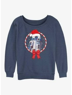 Cheap ❤️ Star Wars: The Rise Of Skywalker R2-D2 🍬 Candy Cane 👧 Girls Slouchy Sweatshirt 😍