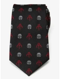 Best Sale 😍 Star Wars The Mandalorian Mando Black Red Men's Tie ⌛ -Star Wars Clothing Sales 20138881 av3