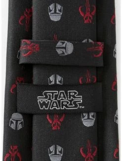 Best Sale 😍 Star Wars The Mandalorian Mando Black Red Men's Tie ⌛ -Star Wars Clothing Sales 20138881 av4