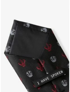 Best Sale 😍 Star Wars The Mandalorian Mando Black Red Men's Tie ⌛ -Star Wars Clothing Sales 20138881 av5