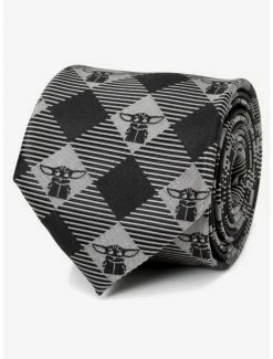 Best deal ๐งจ Star Wars The Mandalorian The Child Checkered Black Men's Tie ๐