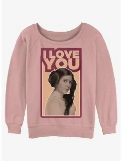 Discount 🛒 Star Wars Leia Love 👧 Girls Slouchy Sweatshirt 🤩