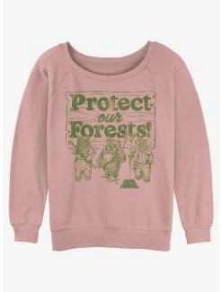 Budget ✨ Star Wars Protect Our Forests 👧 Girls Slouchy Sweatshirt ❤️
