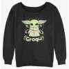 Deals 🎁 Star Wars The Mandalorian Cute Sparkly Grogu 👧 Girls Slouchy Sweatshirt 🥰 -Star Wars Clothing Sales 20166550 hi