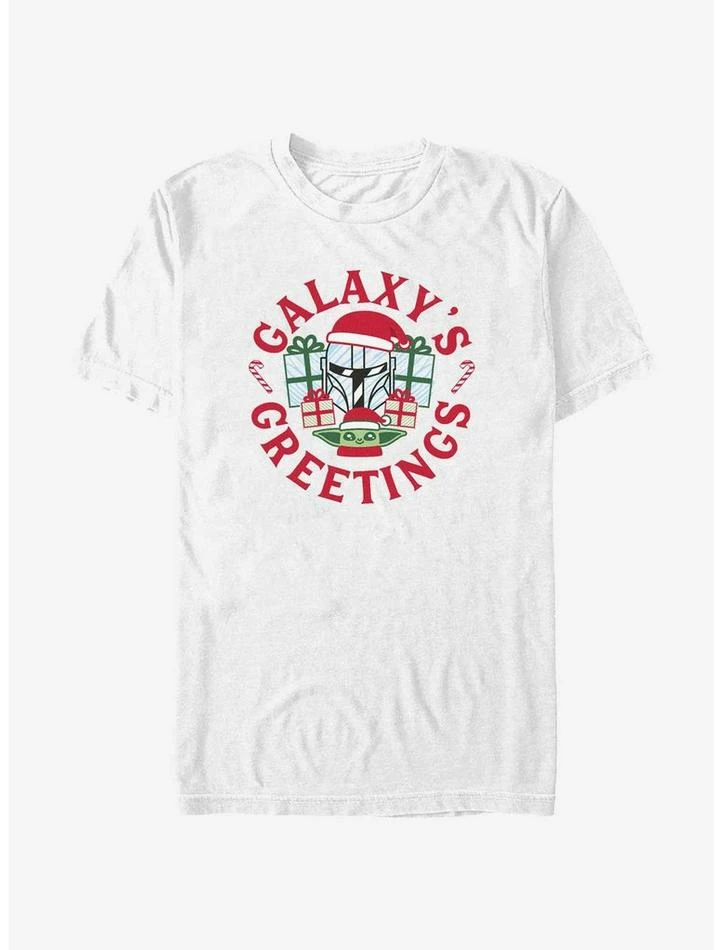 Deals ✔️ Star Wars The Mandalorian Galaxy's Greetings Stamp T-Shirt 😀 3 Deals ✔️ Star Wars The Mandalorian Galaxy's Greetings Stamp T-Shirt 😀