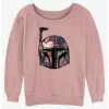 Discount 🤩 Star Wars Boba Floral Helmet 👧 Girls Slouchy Sweatshirt 😍