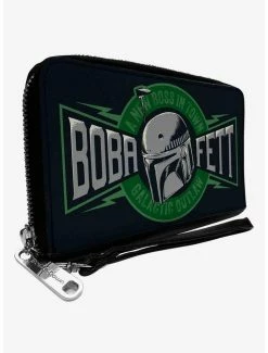 Cheap 😉 Star Wars The Book of Boba Fett a New Boss Galactic Outlaw Zip Around Wallet ✨