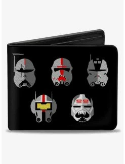 Cheap ✔️ Star Wars The Bad Batch Clone Force 99 Helmets and Logo Bifold Wallet 💯
