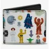 Hot Sale ⭐ Star Wars Classic Characters and Icons Collage Bifold Wallet 🔔 -Star Wars Clothing Sales 20215304 hi