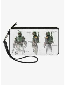 Best Sale 🎁 Star Wars The Book of Boba Fett All Sides Schematic Canvas Zip Clutch Wallet 💯