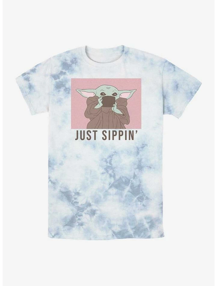 Coupon 😉 Star Wars The Mandalorian Grogu Just Sippin' Tie-Dye T-Shirt ❤️ 3 Coupon 😉 Star Wars The Mandalorian Grogu Just Sippin' Tie-Dye T-Shirt ❤️
